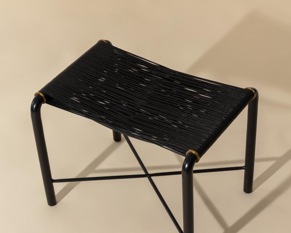 RIZ STOOL - BLACK LEATHER by Sunpan