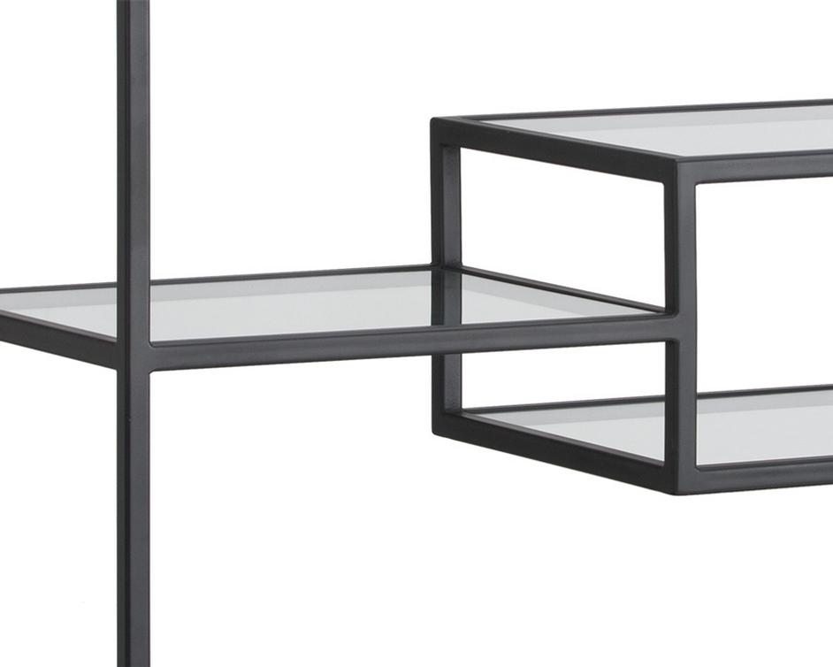 Stamos Bookcase - Black - Charcoal Grey by Sunpan