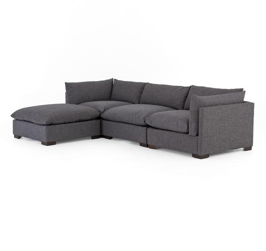 WESTWOOD 3-PIECE SECTIONAL W/ OTTOMAN- BENNETT CHARCOAL by FOUR HANDS