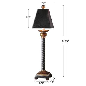 Bellcord Black Buffet Lamp by Uttermost