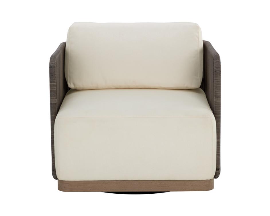 RAVENNA SWIVEL ARMCHAIR - STINSON CREAM by Sunpan