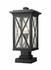 Brookside 1 Light Outdoor Pier Mounted Fixture in Black Finish by Z-Lite
