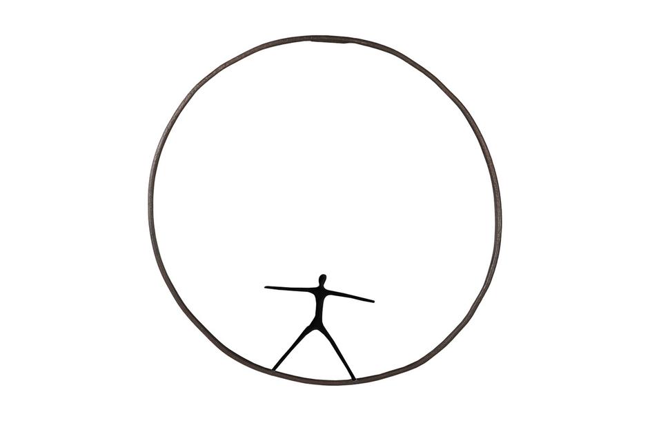 Olympic Figure in Iron Ring, Black, Rust, Style B by PHILLIPS COLLECTION