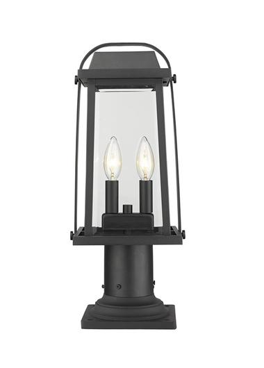 Millworks 2 Light Outdoor Pier Mounted Fixture in Black Finish by Z-Lite