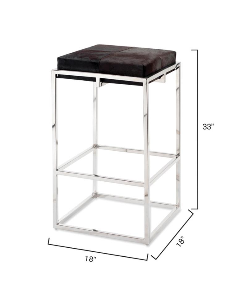 Shelby Hide Bar Stool, Espresso by Jamie Young