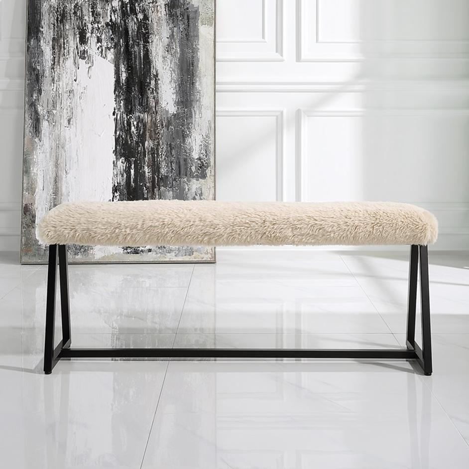 Taupo Sheepskin Bench by Uttermost