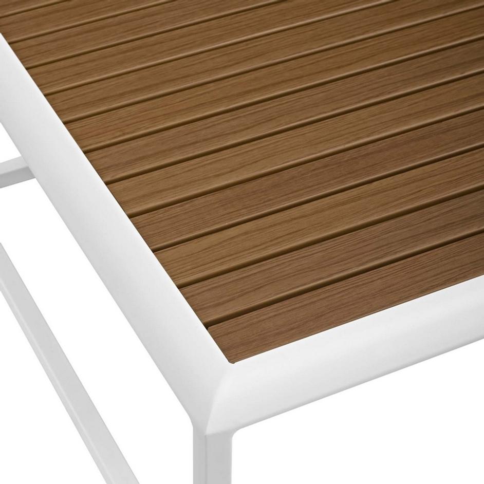 Aubrey Outdoor Patio Aluminum Coffee Table In White Natural by Modway Furniture
