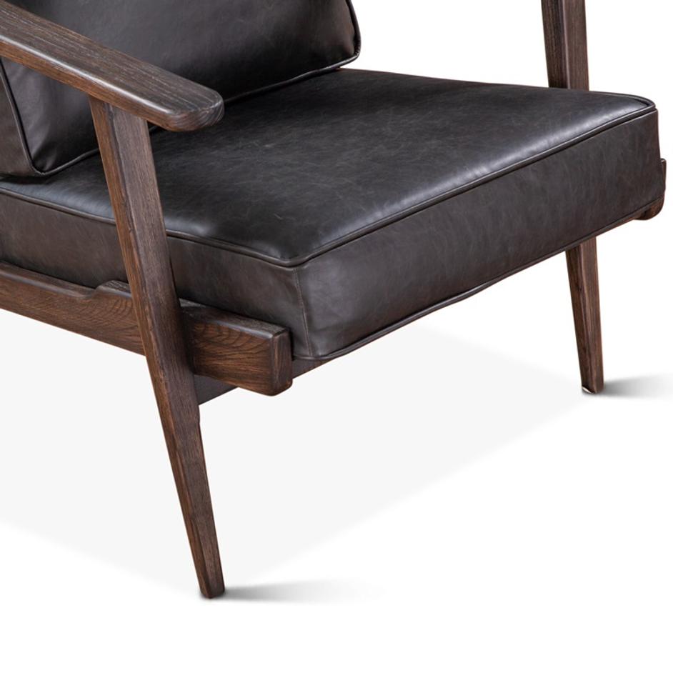 Bobby Black Leather Armchair by Home Trends & Design