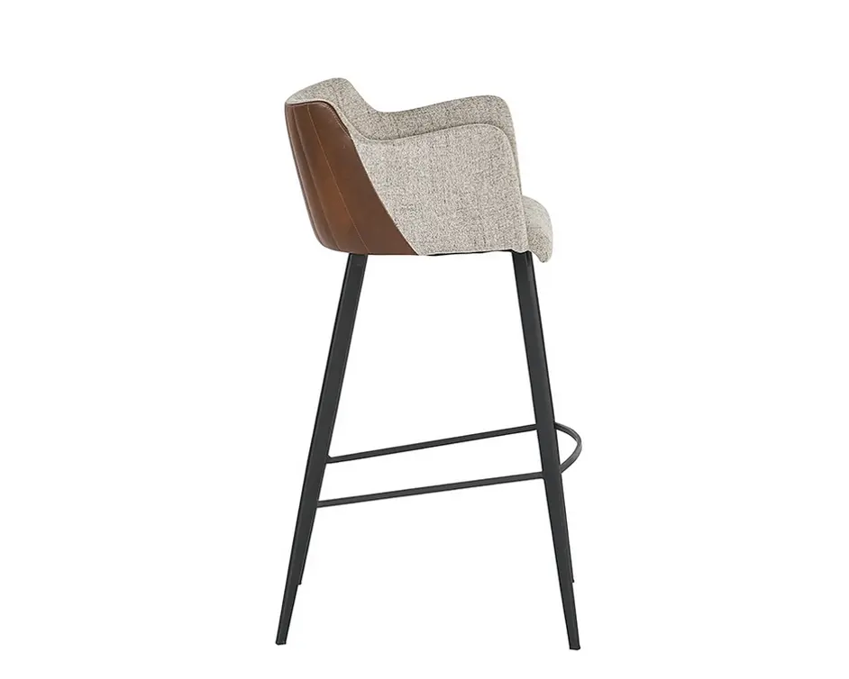 Griffin Barstool - November Grey / Bravo Cognac by Sunpan
