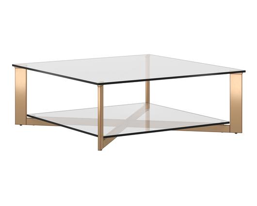 XAVIER COFFEE TABLE - SQUARE - ANTIQUE BRASS by Sunpan