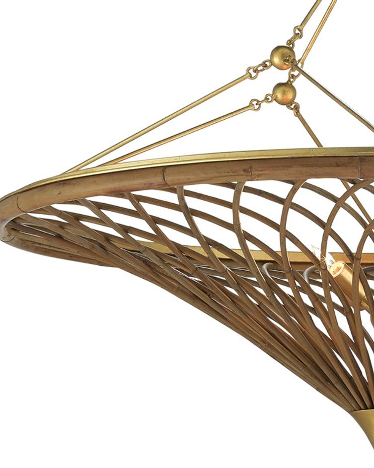 Gaborone Chandelier In Natural & Contemporary Gold Leaf by Currey & Company