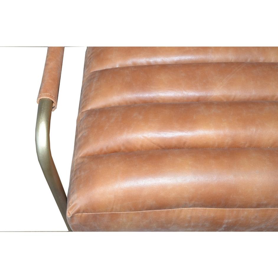 Peyton Bonded Leather Arm Chair Gold Frame In Vintage Cider by New Pacific Direct