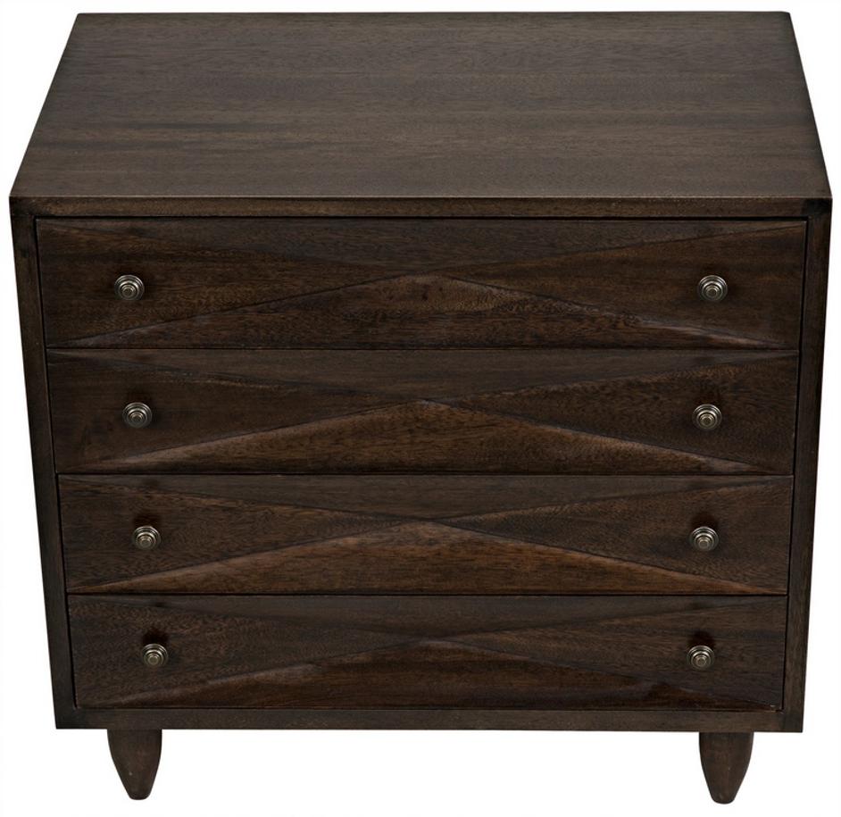 Diamond Chest in Ebony Walnut Finish by Noir Furniture