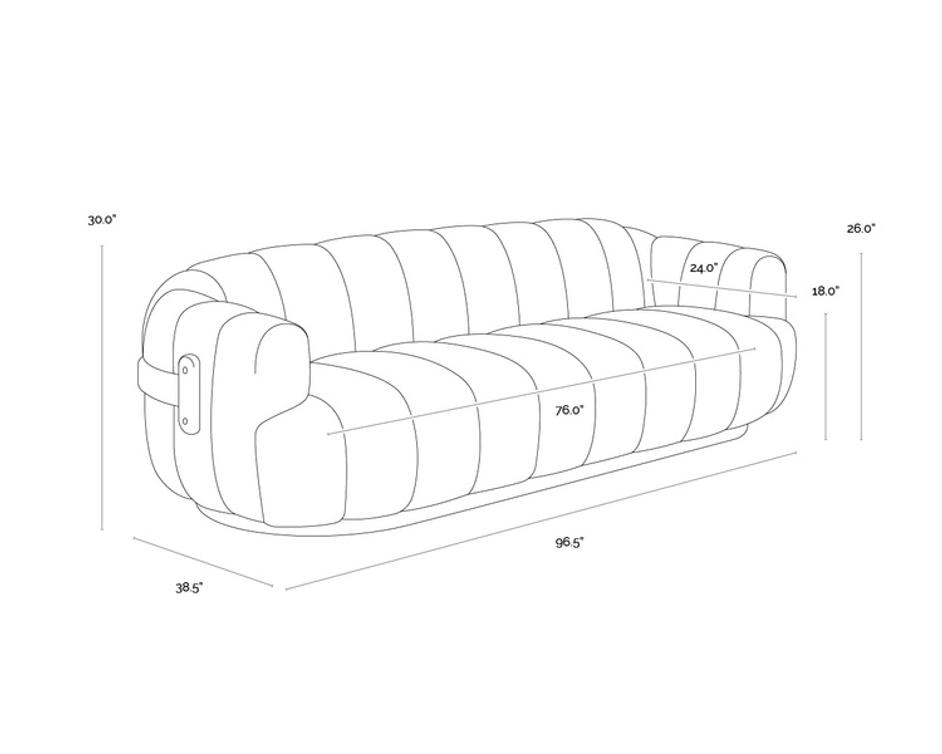 TADEO SOFA - WARM BROWN - DOVE CREAM by Sunpan