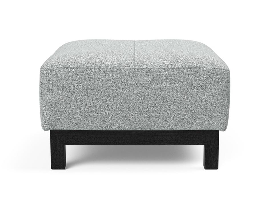 DELUXE EXCESS OTTOMAN in MELANGE LIGHT GREY FABRIC WITH Dark Wood LEGS 538 by INNOVATION USA