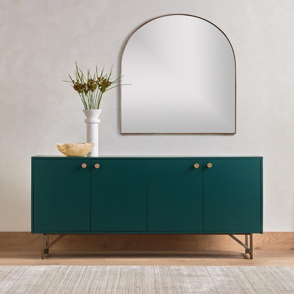 Georgina Wide Mirror In Polished Brass by FOUR HANDS