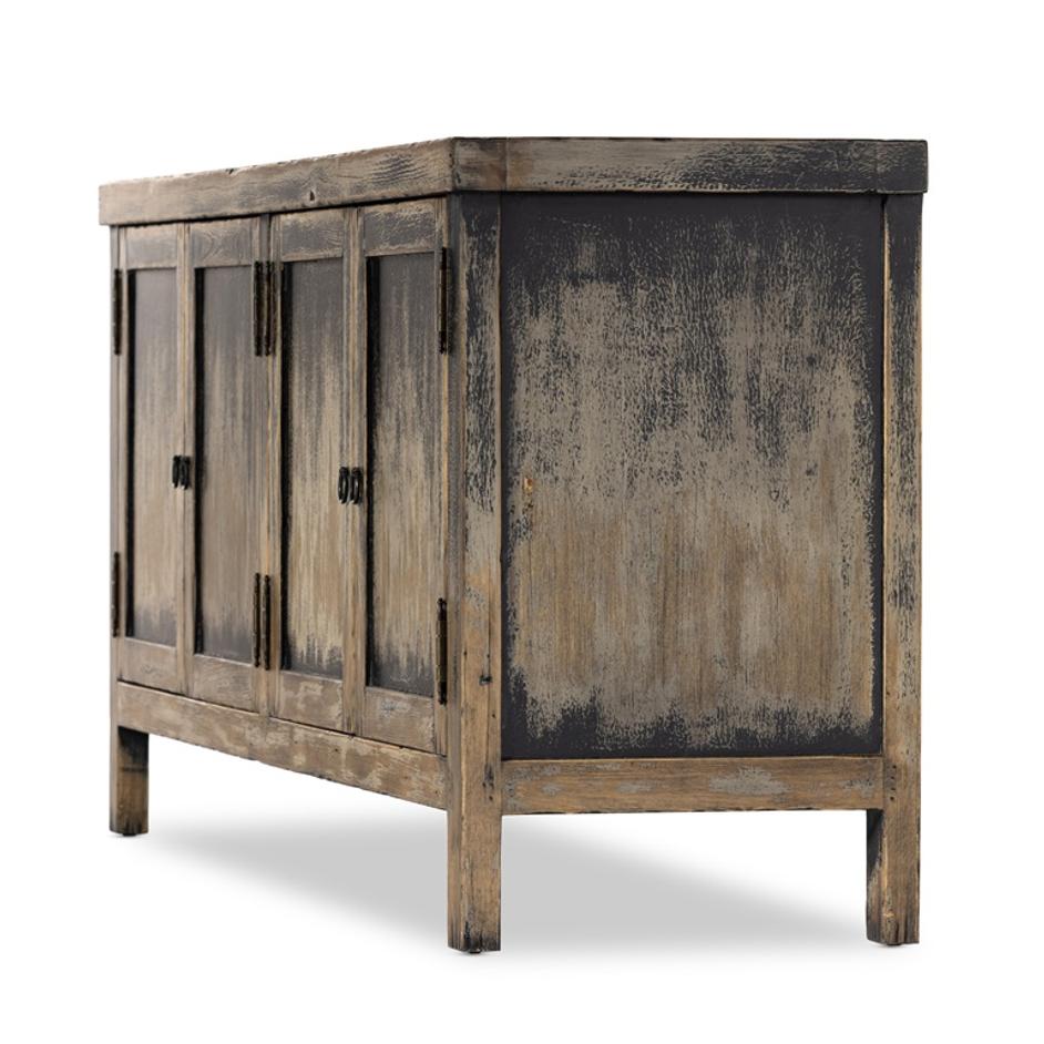 Hitchens Media Console In Worn Black by FOUR HANDS