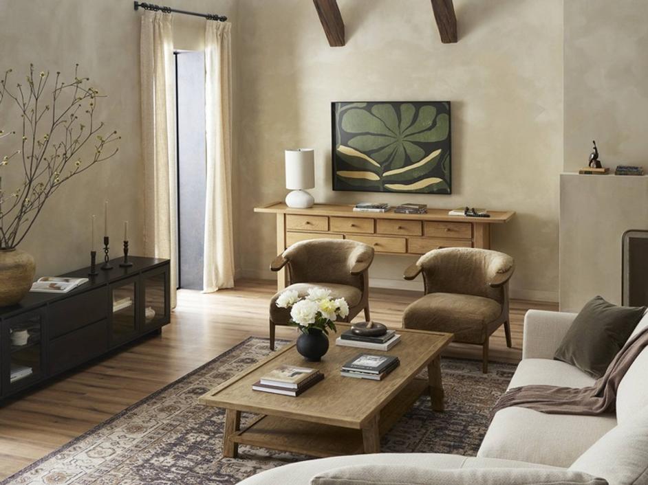 Toni Media Console In Worn Black Oak And Worn Black Veneer by Four Hands