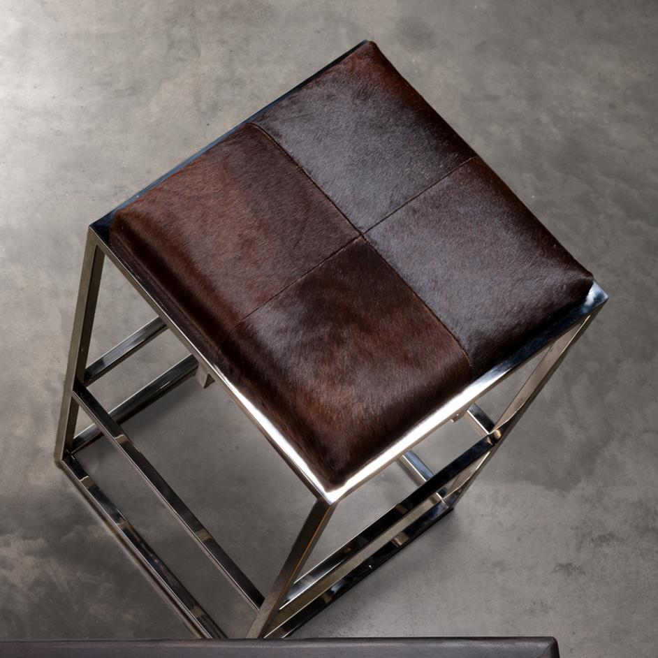 Shelby Hide Counter Stool, Espresso by Jamie Young