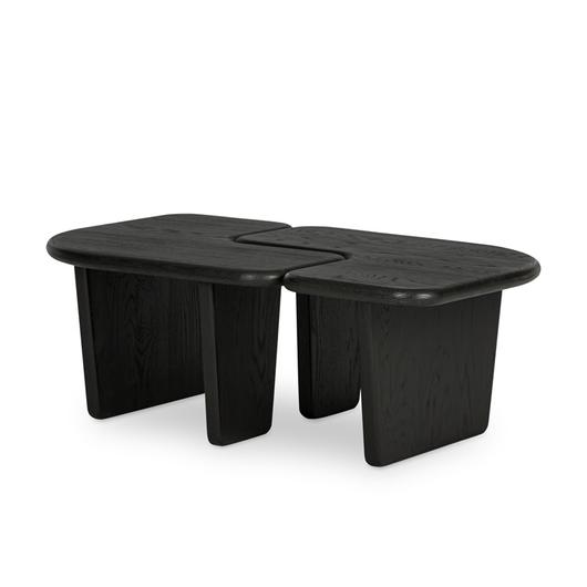 Kayin Bunching Coffee Tables-Set Of 2 - Brushed Black Oak Solid by Four Hands