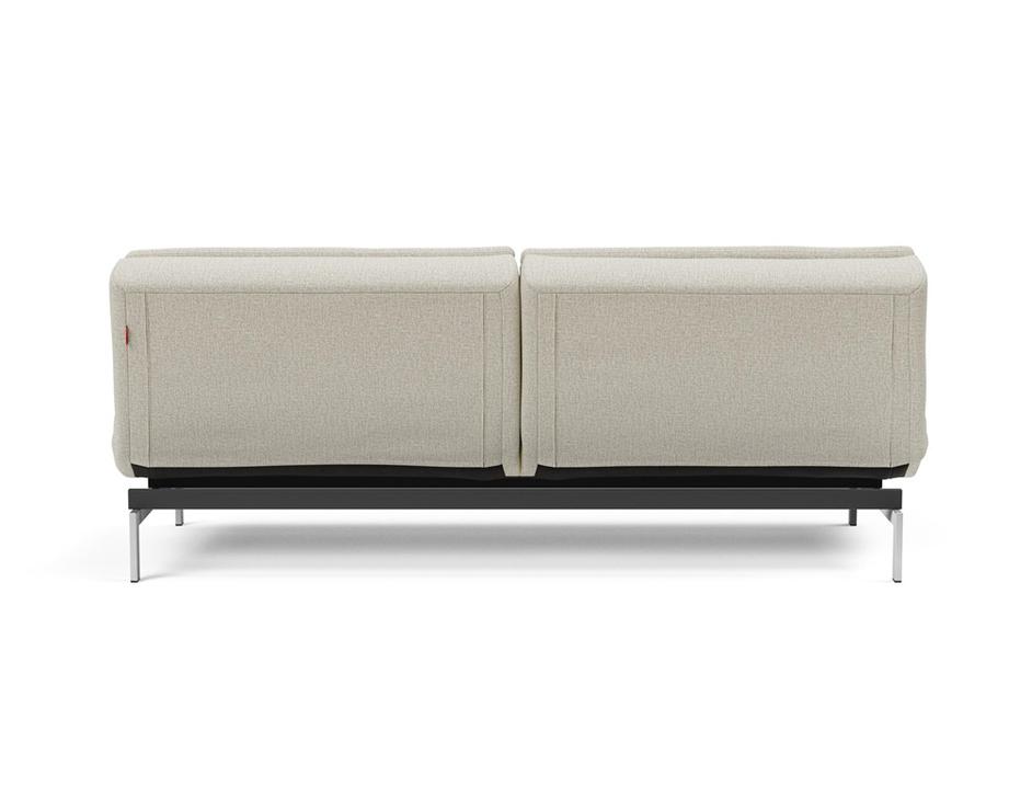 DUBLEXO SLEEPER SOFA in MIXED DANCE NATURAL FABRIC WITH Stainless Steel LEGS 527 by INNOVATION USA