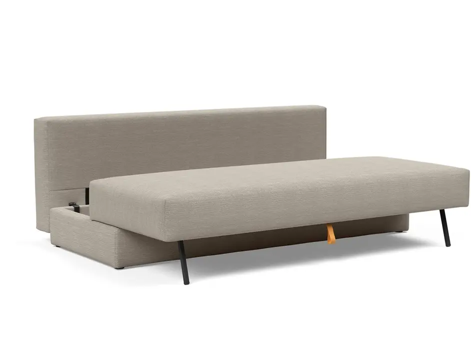 OSVALD FULL SOFABED in KENYA GRAVEL FABRIC WITH Black steel LEGS 579 by INNOVATION USA