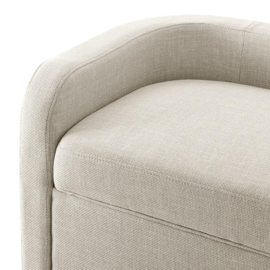 Wendy KD Fabric Storage Bench, Meridian Cream by New Pacific Direct