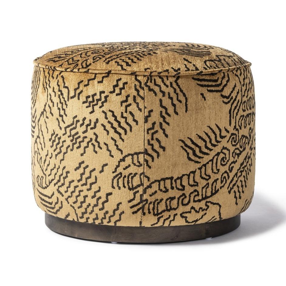 Sinclair Round Ottoman - Balkan Ochre by Four Hands