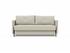 CUBED QUEEN SOFA BED in MIXED DANCE NATURAL FABRIC WITH Black Steel LEGS 527 by INNOVATION USA
