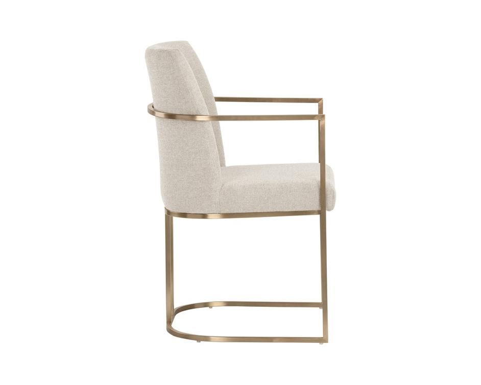 Rayla Dining Armchair - Belfast Oatmeal by Sunpan