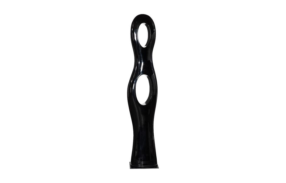 Double Circle Sculpture, Gel Coat Black by Phillips Collection