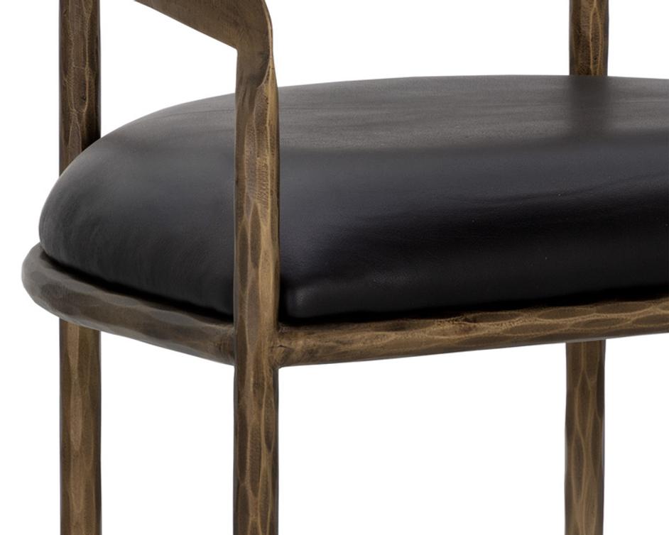 ZANATTA COUNTER STOOL - CHARCOAL BLACK LEATHER by Sunpan