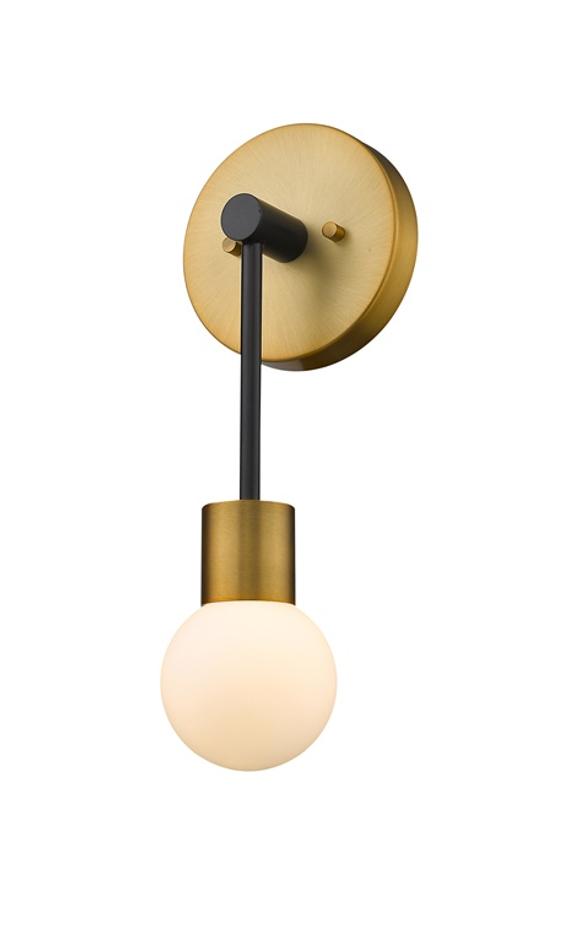 Neutra 1 Light Wall Sconce in Matte Black + Foundry Brass Finish by Z-Lite