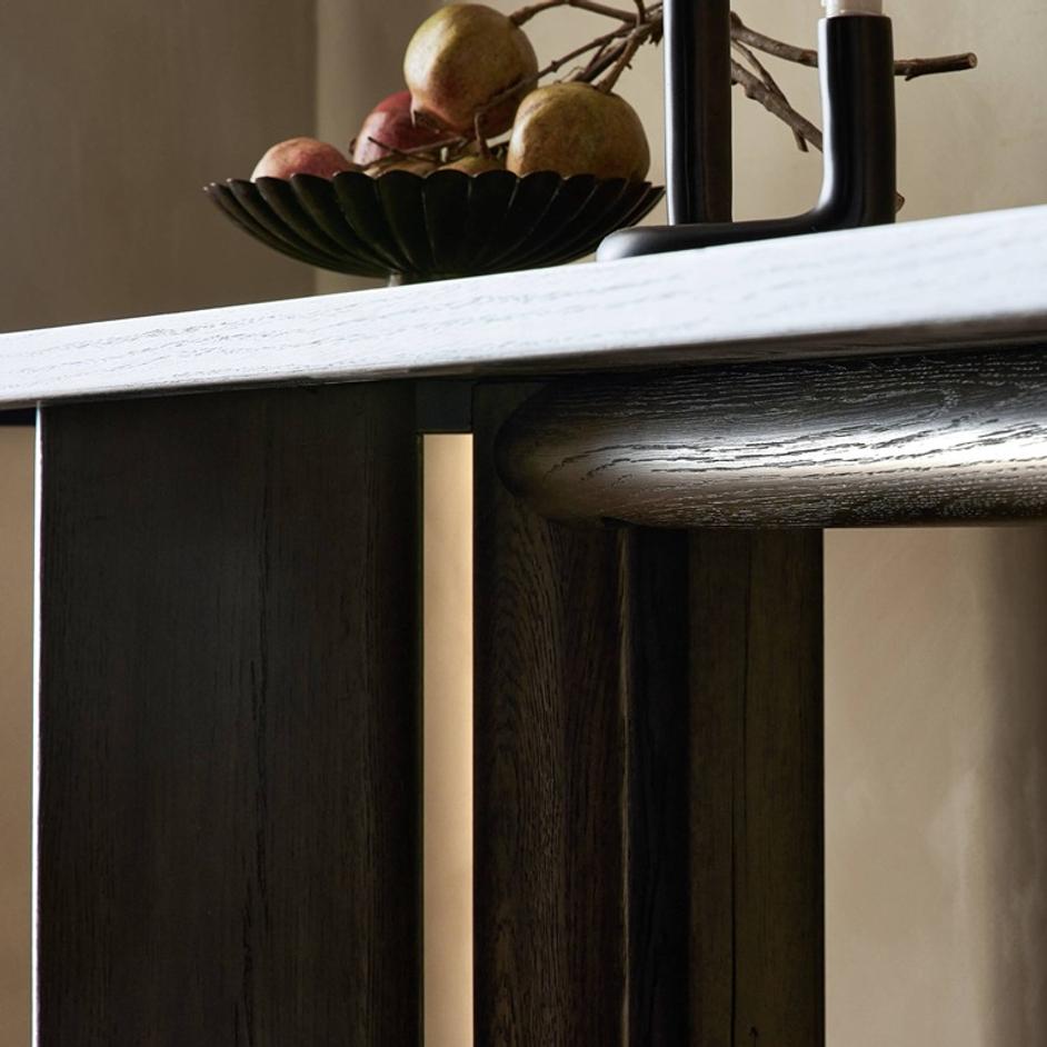 Huxley Console Table In Smoked Black Veneer by Four Hands