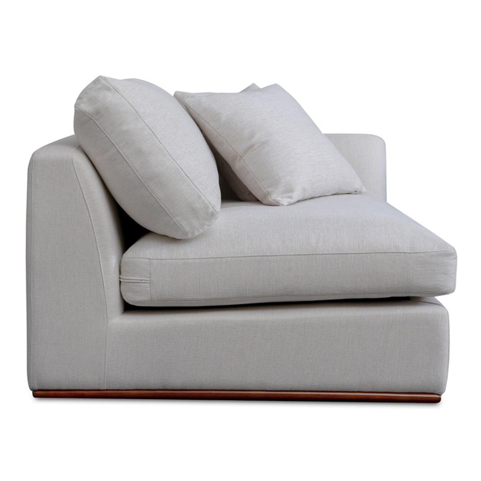 Rue Right Arm Facing Chair Off White by Moes Home