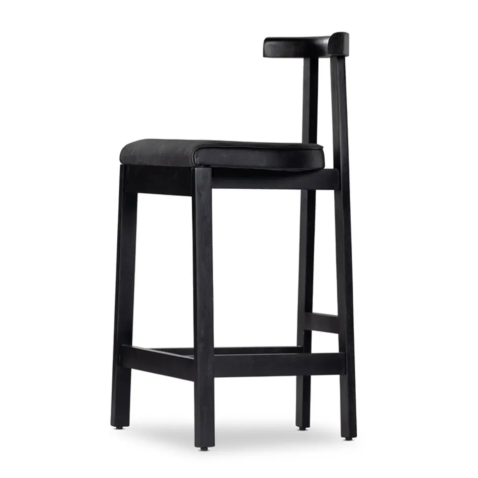 Tex Stool In Black Rosa Morada by FOUR HANDS