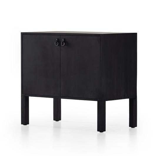 Isador Bar Cabinet In Black Wash Poplar by FOUR HANDS