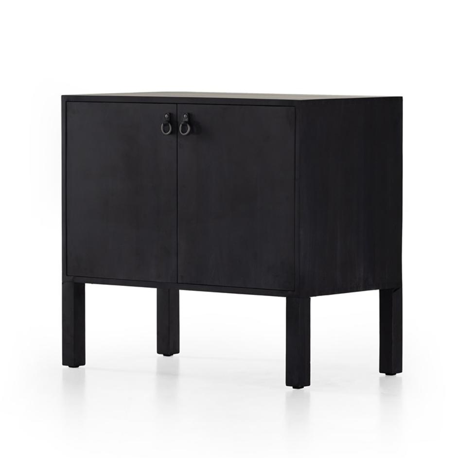 Isador Bar Cabinet In Black Wash Poplar by FOUR HANDS