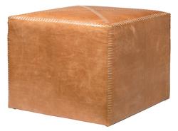 Buff Leather Ottoman, Large by Jamie Young