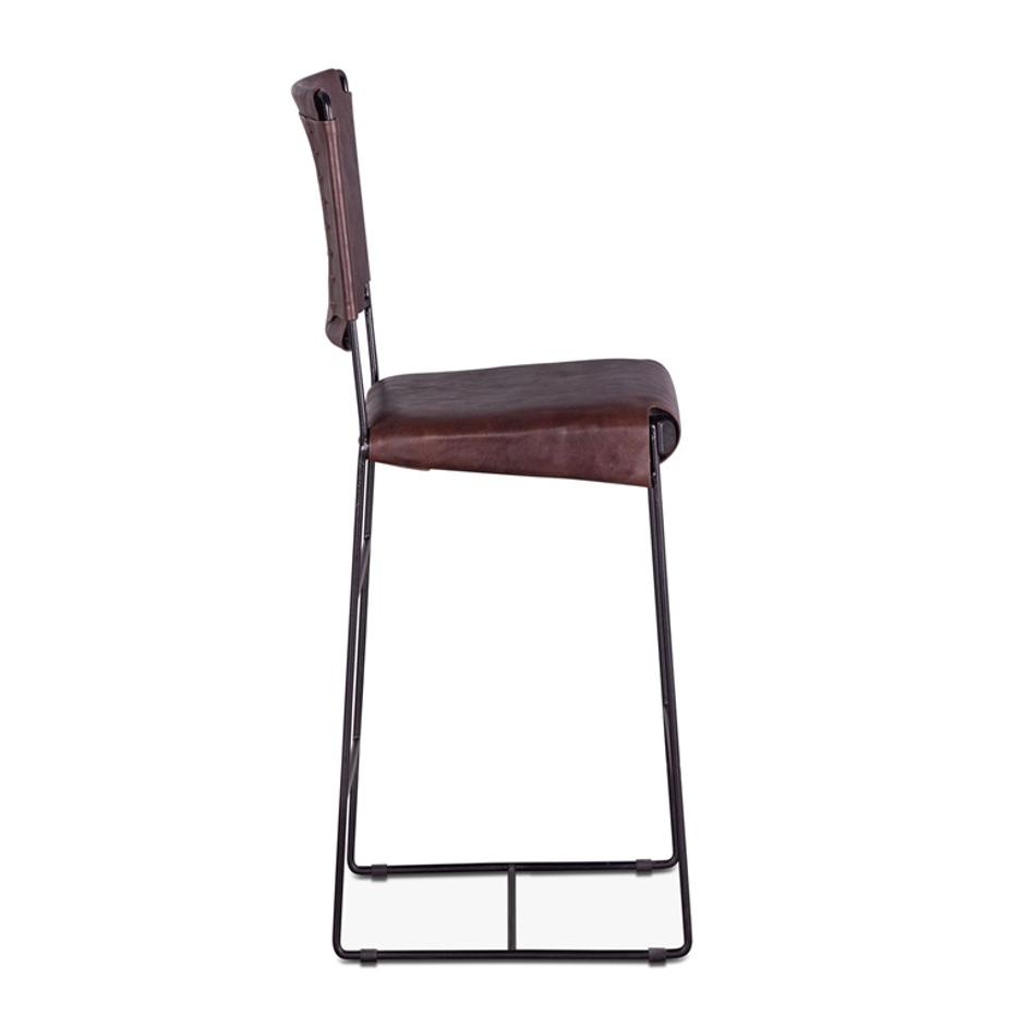 New York Bar Chair Chocolate Leather by Home Trends & Design