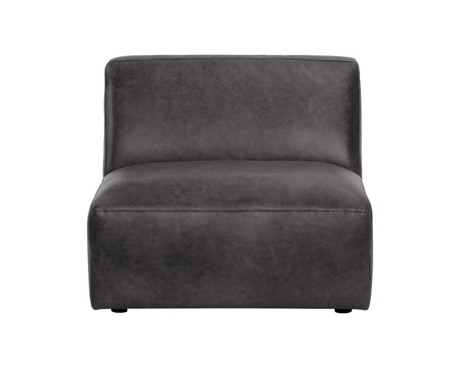 Watson Modular - Armless Chair - Marseille Black Leather by Sunpan
