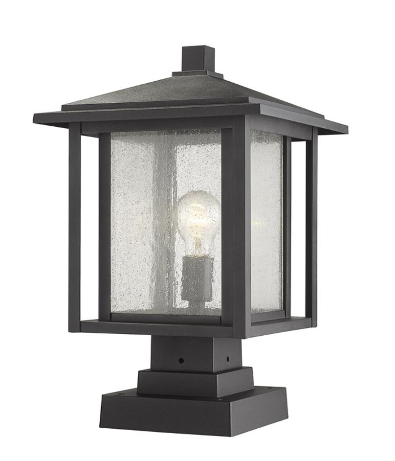 Aspen 1 Light Outdoor Pier Mounted Fixture in Black Finish by Z-Lite