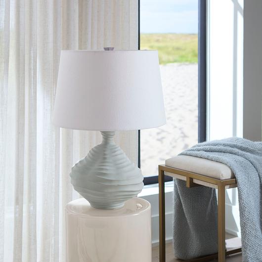 Oasis Ceramic Table Lamp with Linen Shade by Jamie Young