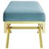 Bendel Velvet Performance Velvet Bench In Sea Blue by Modway Furniture