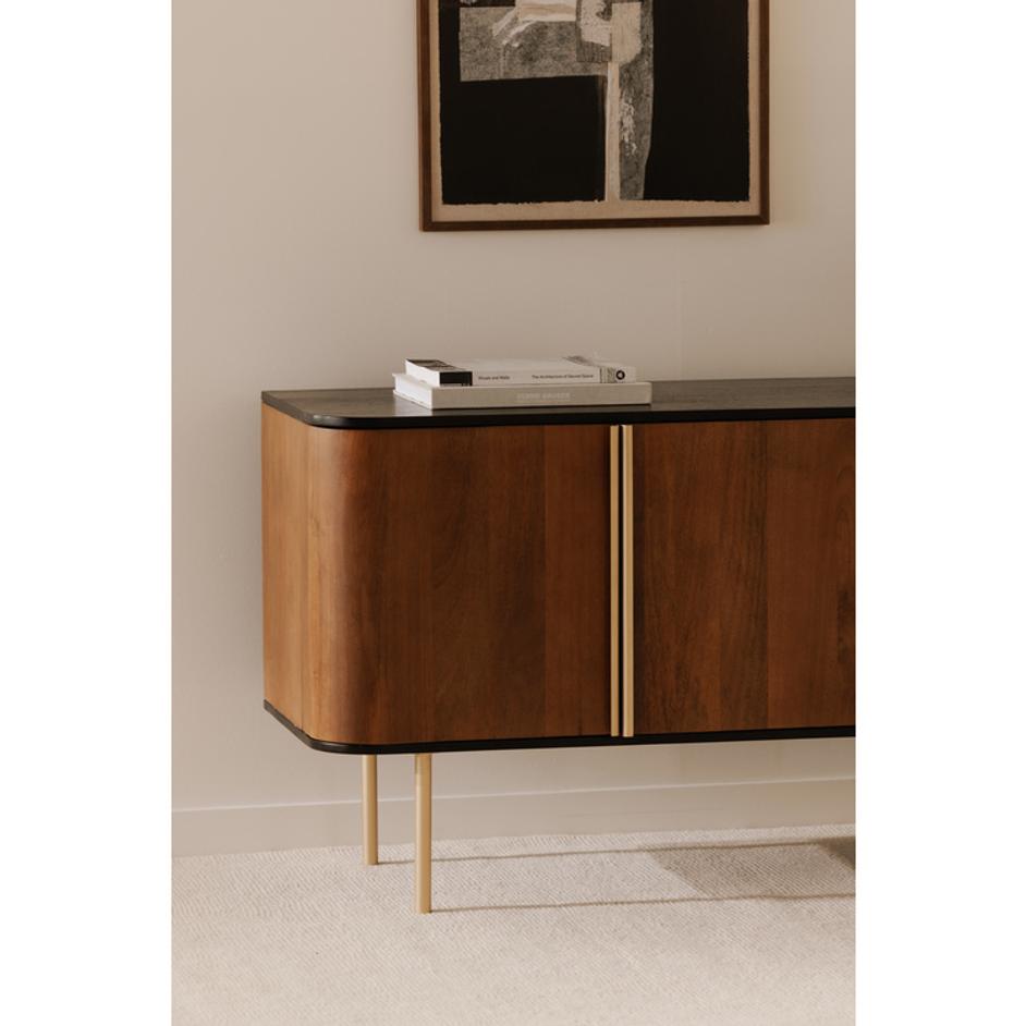 Dionne 4 Door Sideboard Brass by Moes Home
