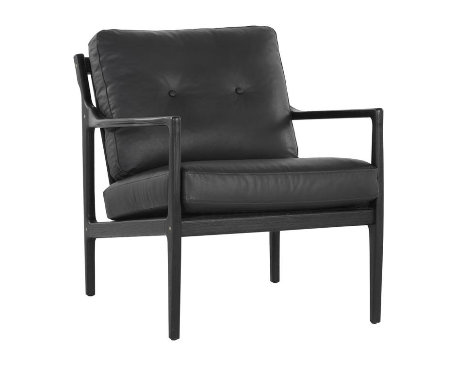 Gilmore Lounge Chair - Black Leather by Sunpan
