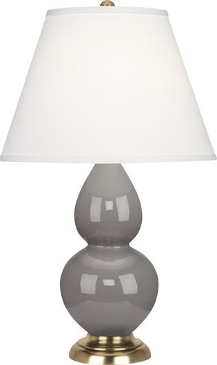 Smokey Taupe Small Double Gourd Accent Lamp by Robert Abbey