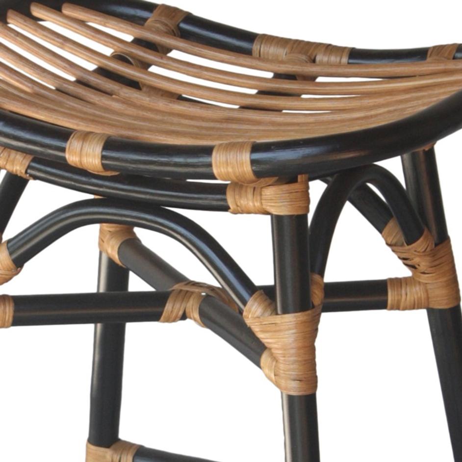 Damara Rattan Counter Stool In Black  by New Pacific Direct