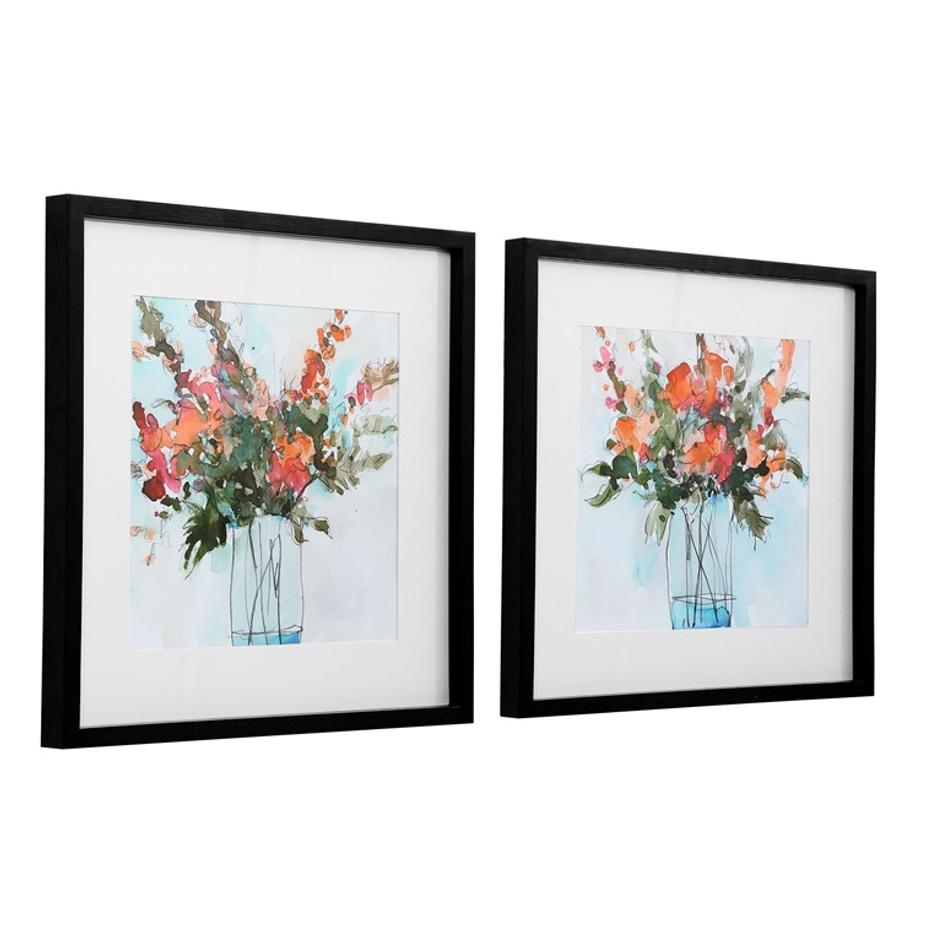 Fresh Flowers Watercolor Prints, S/2 by Uttermost
