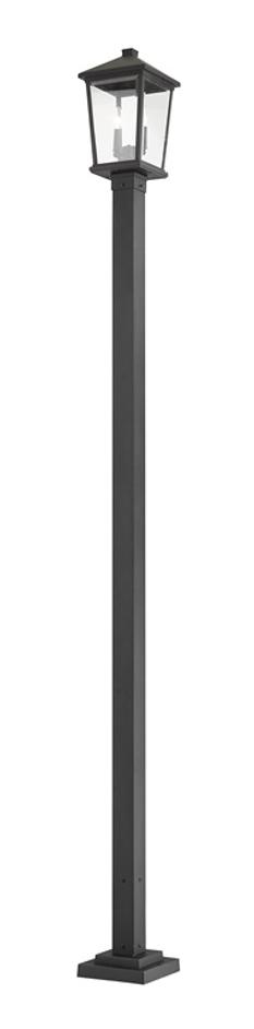 Beacon 2 Light Outdoor Post Mounted Fixture in Black Finish by Z-Lite